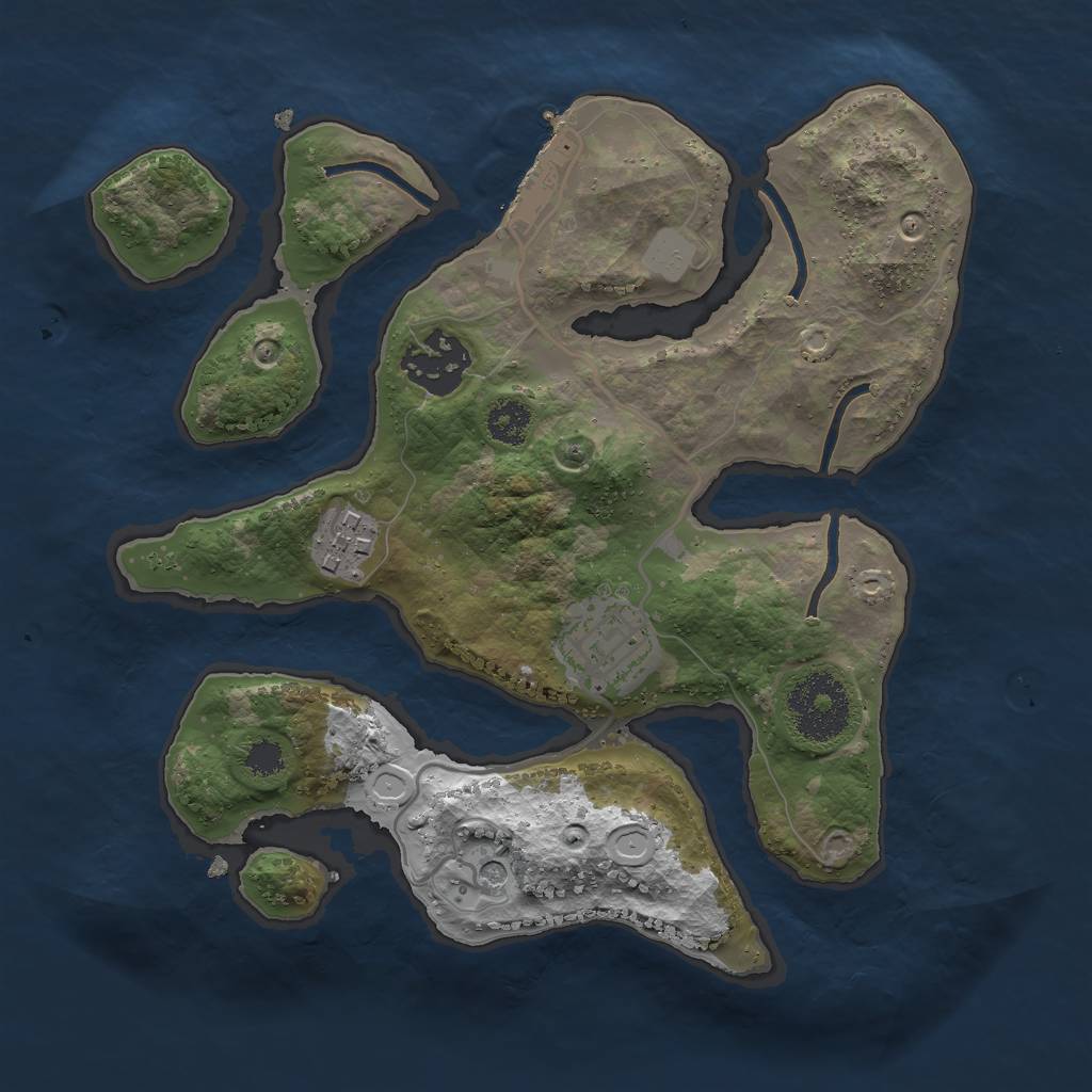 Rust Map: Procedural Map, Size: 2559, Seed: 2682, 10 Monuments