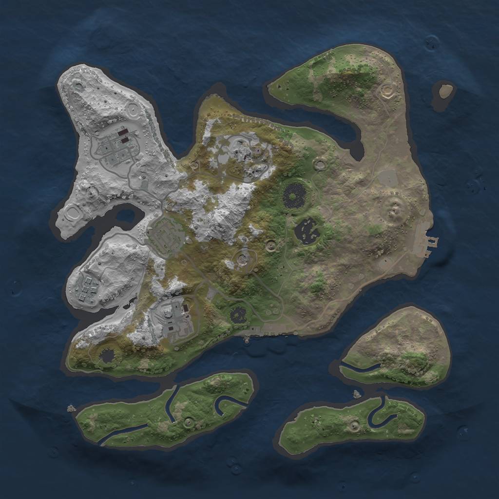 Rust Map: Procedural Map, Size: 3000, Seed: 884922718, 14 Monuments
