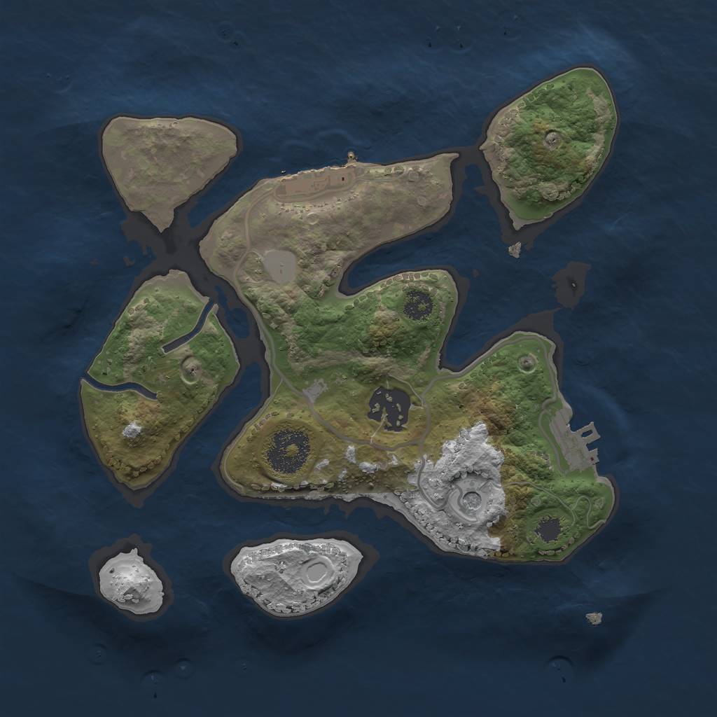 Rust Map: Procedural Map, Size: 2459, Seed: 2582, 9 Monuments