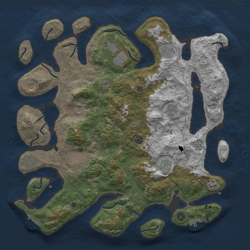 Rust Map: Procedural Map, Size: 4500, Seed: 1815757114, 19 Monuments