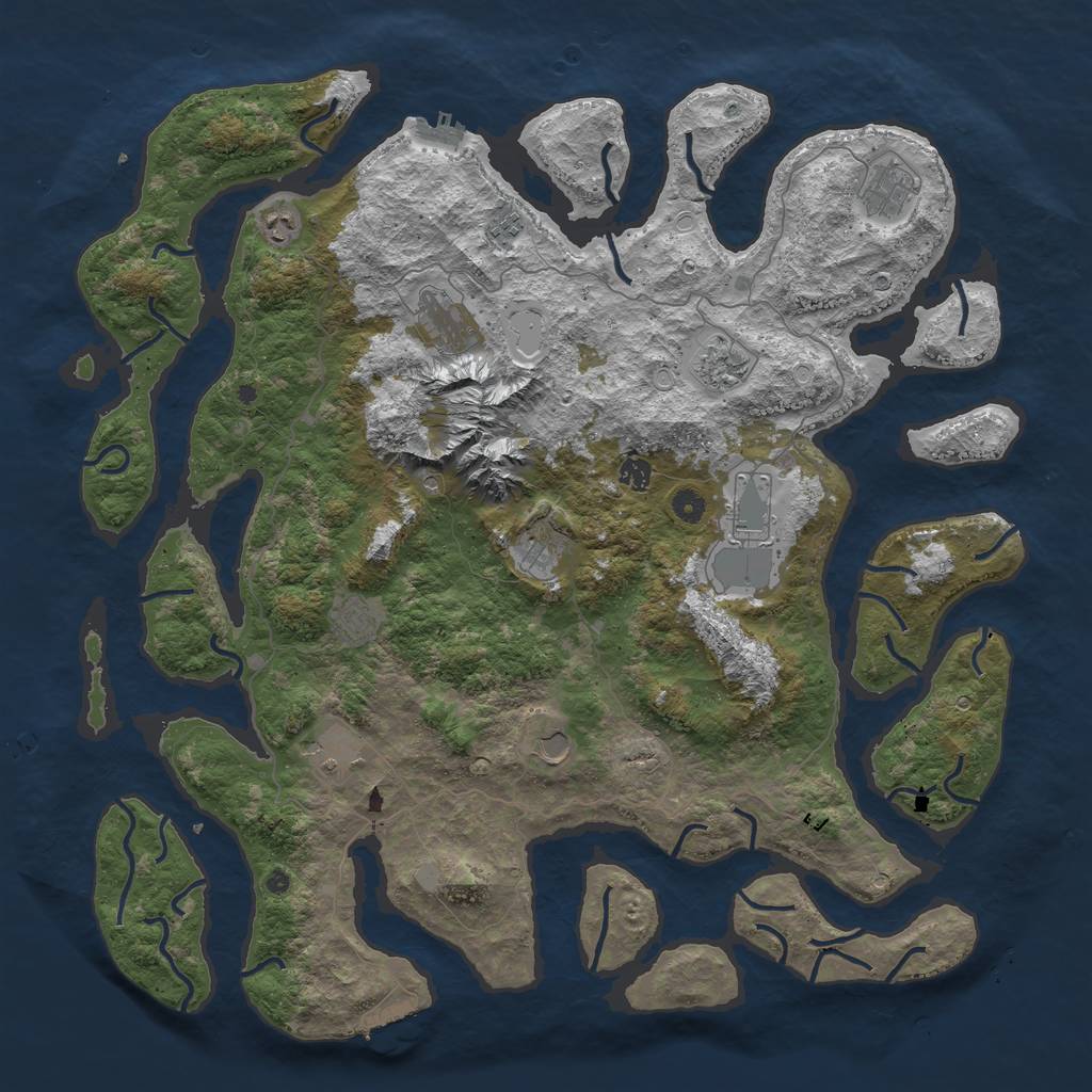 Rust Map: Procedural Map, Size: 5000, Seed: 92, 19 Monuments