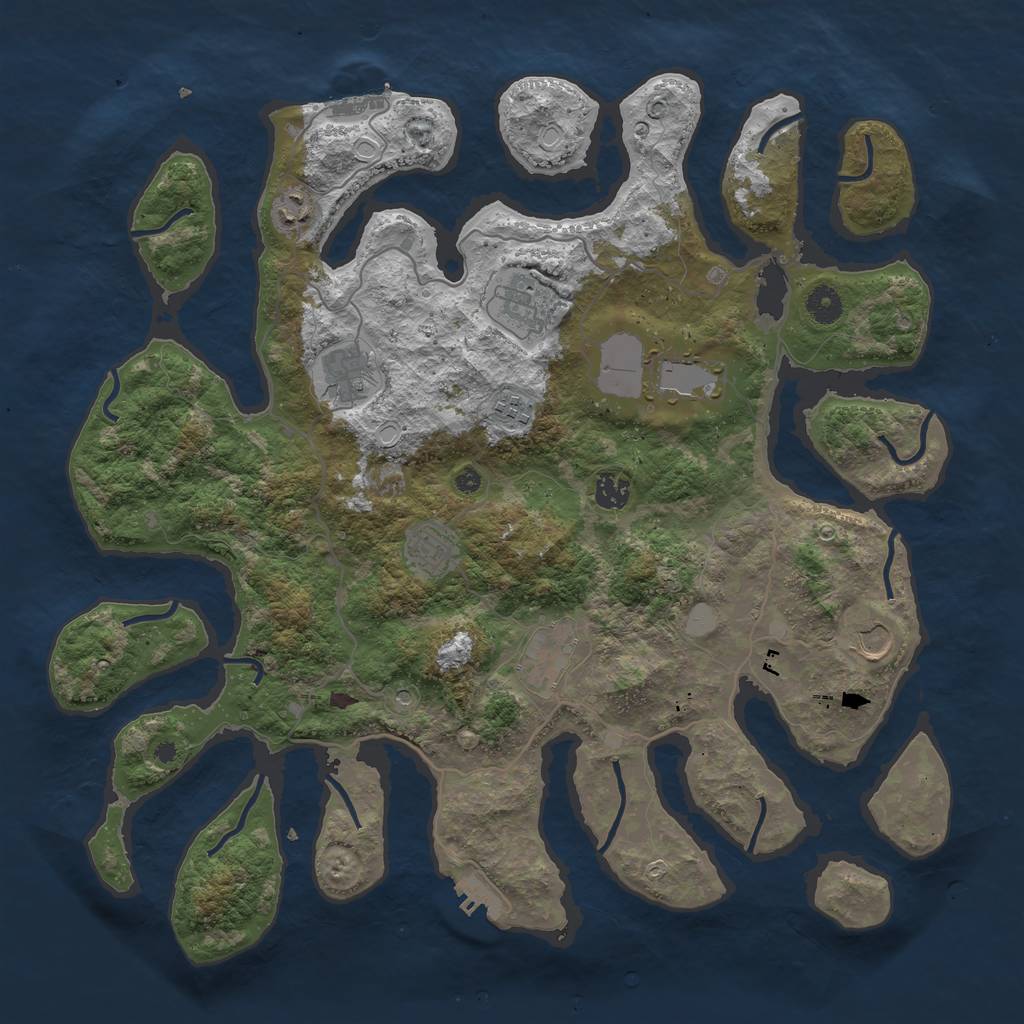Rust Map: Procedural Map, Size: 4250, Seed: 1114669103, 17 Monuments