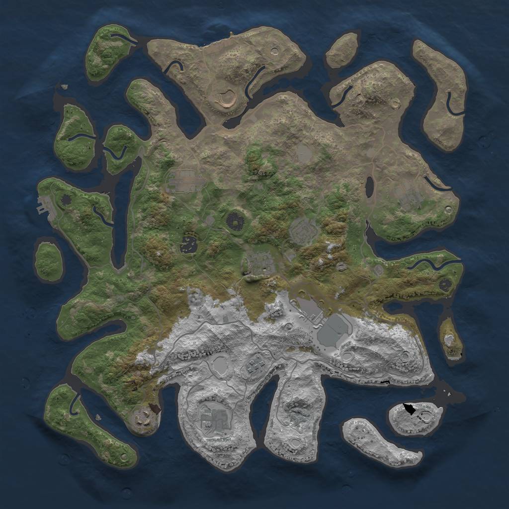 Rust Map: Procedural Map, Size: 4200, Seed: 2115546452, 18 Monuments