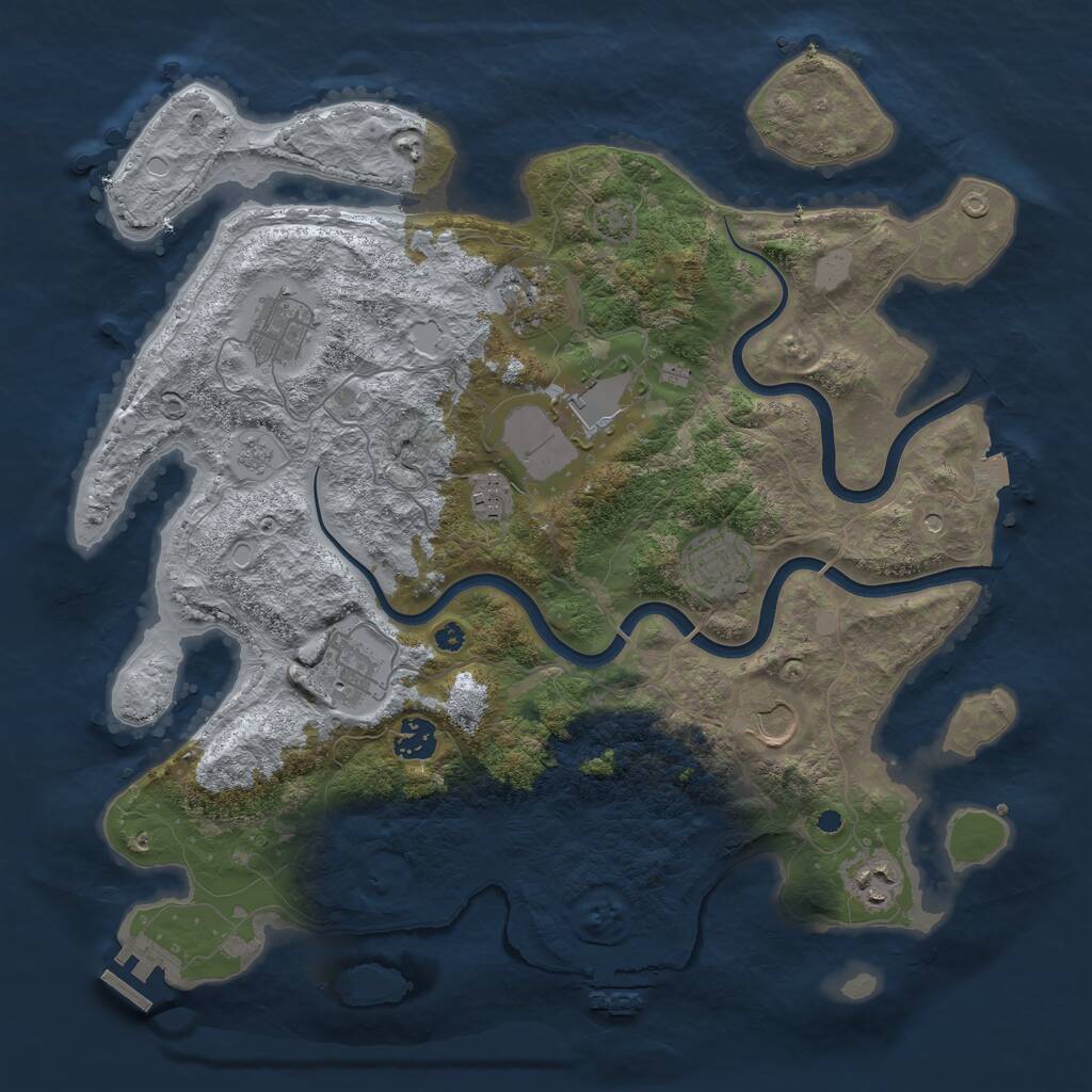 Rust Map: Procedural Map, Size: 3800, Seed: 238785089, 15 Monuments