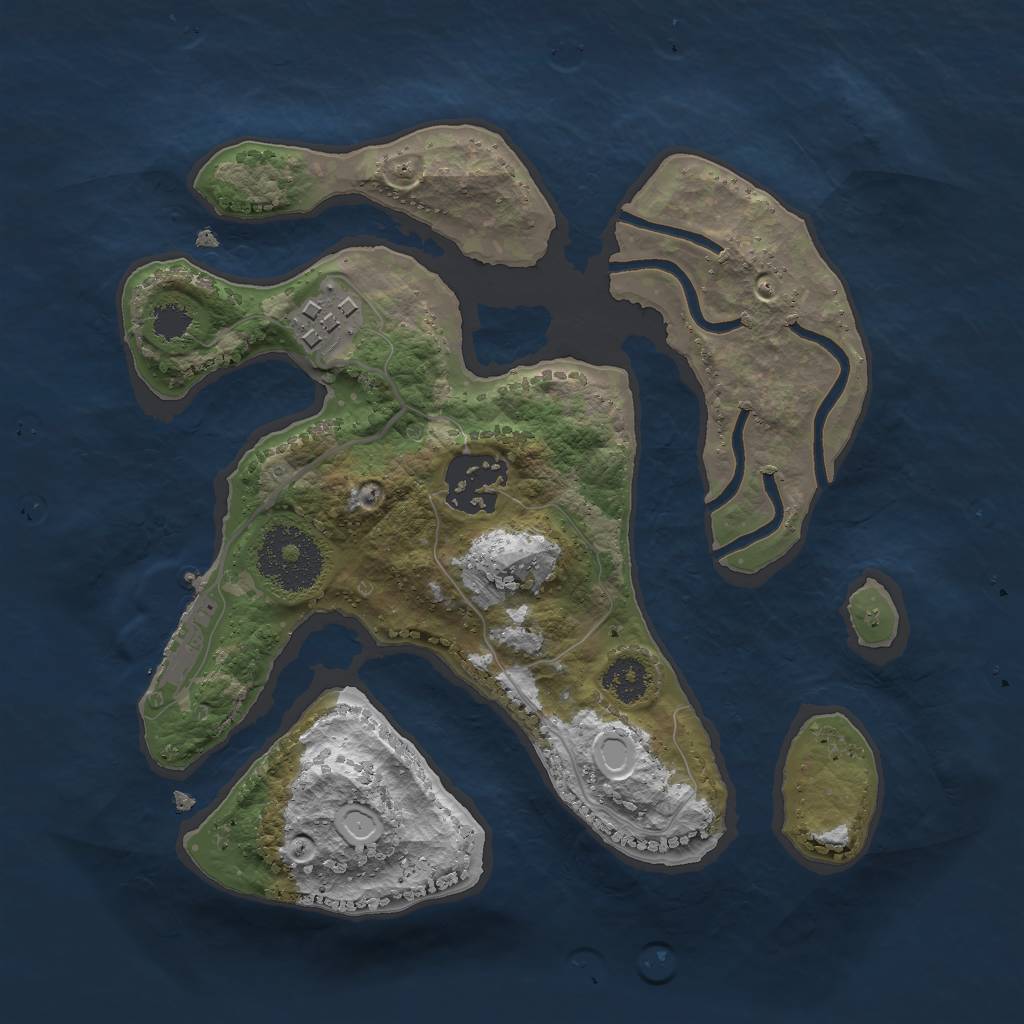 Rust Map: Procedural Map, Size: 2400, Seed: 1212010138, 8 Monuments