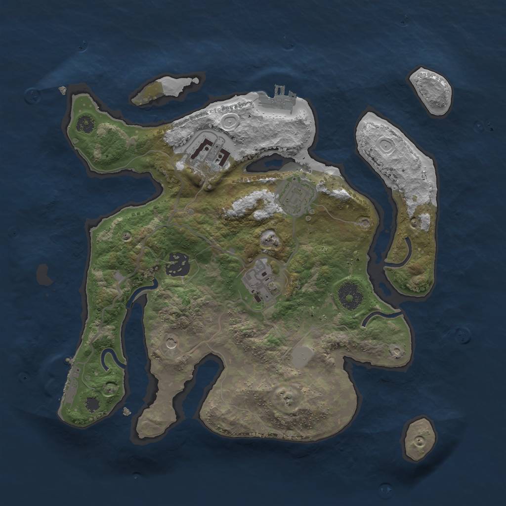 Rust Map: Procedural Map, Size: 3000, Seed: 508217608, 12 Monuments