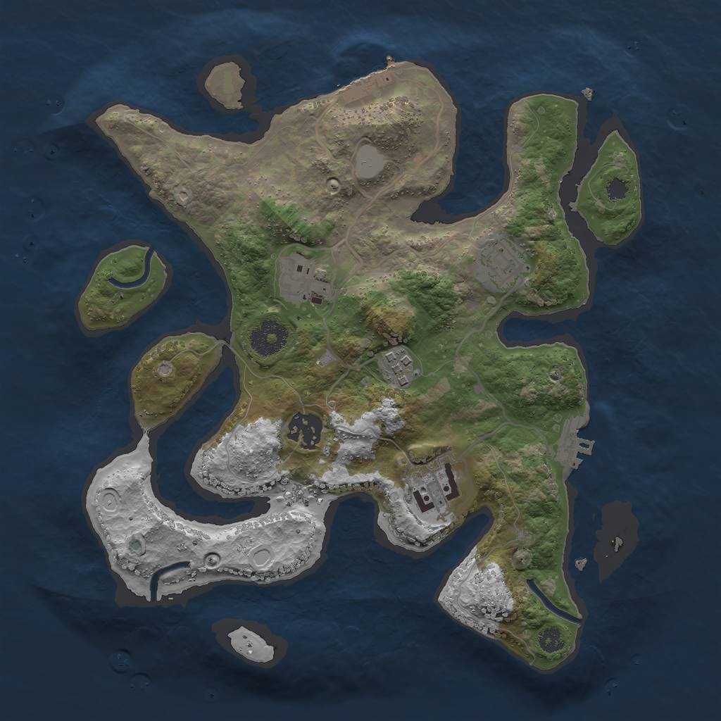 Rust Map: Procedural Map, Size: 3000, Seed: 196375, 12 Monuments