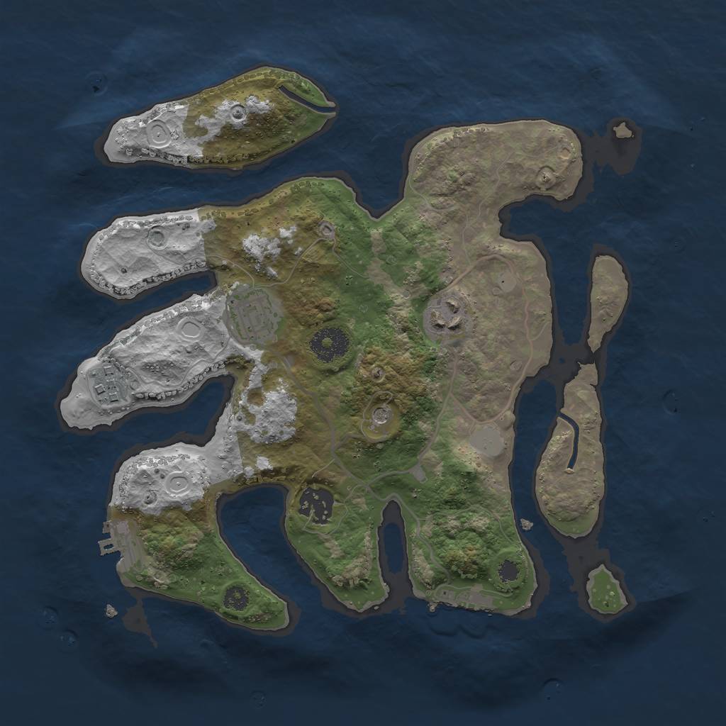 Rust Map: Procedural Map, Size: 3000, Seed: 278423, 12 Monuments