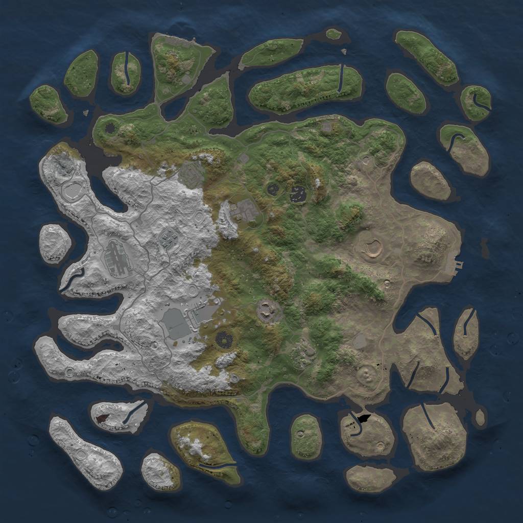 Rust Map: Procedural Map, Size: 4500, Seed: 45452002, 17 Monuments
