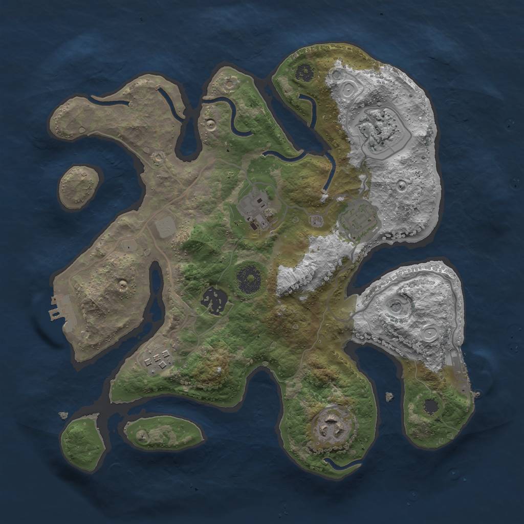 Rust Map: Procedural Map, Size: 3000, Seed: 9924, 14 Monuments