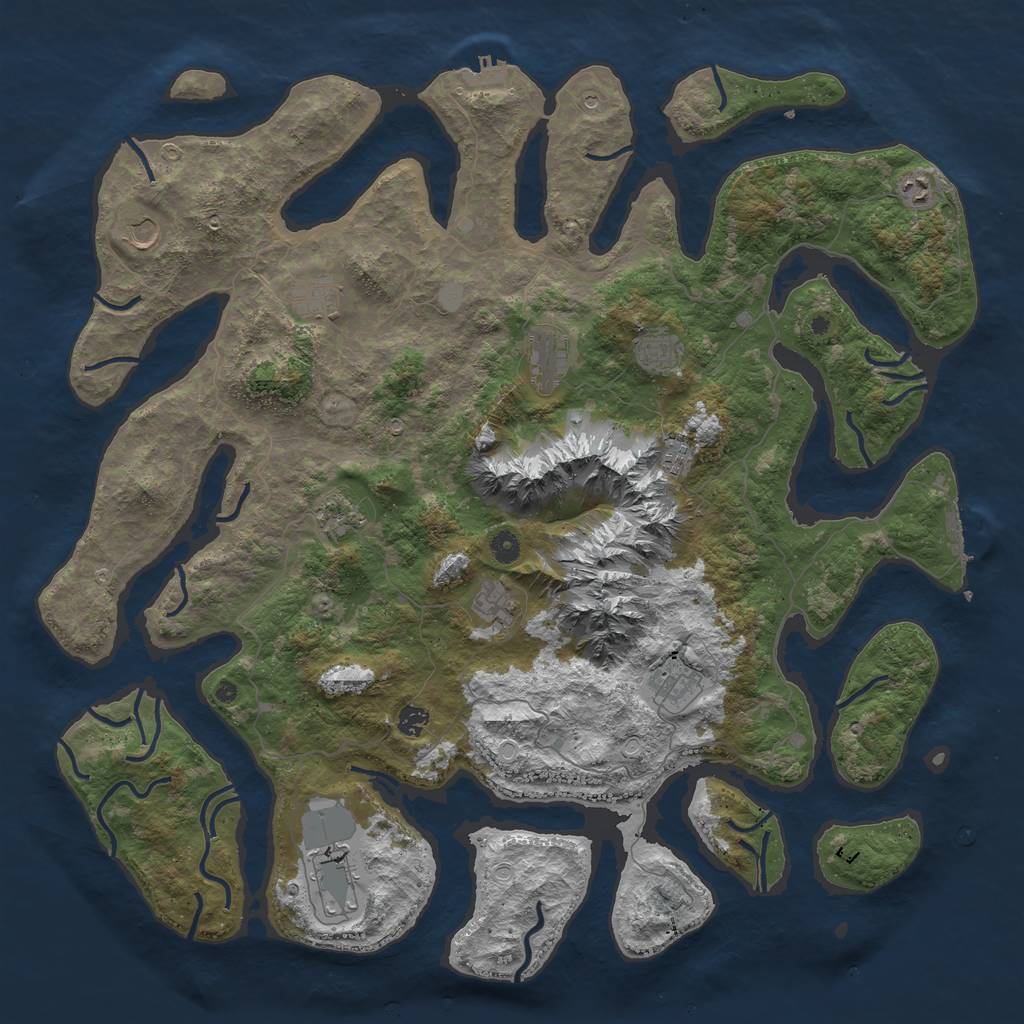 Rust Map: Procedural Map, Size: 5000, Seed: 1783941656, 19 Monuments