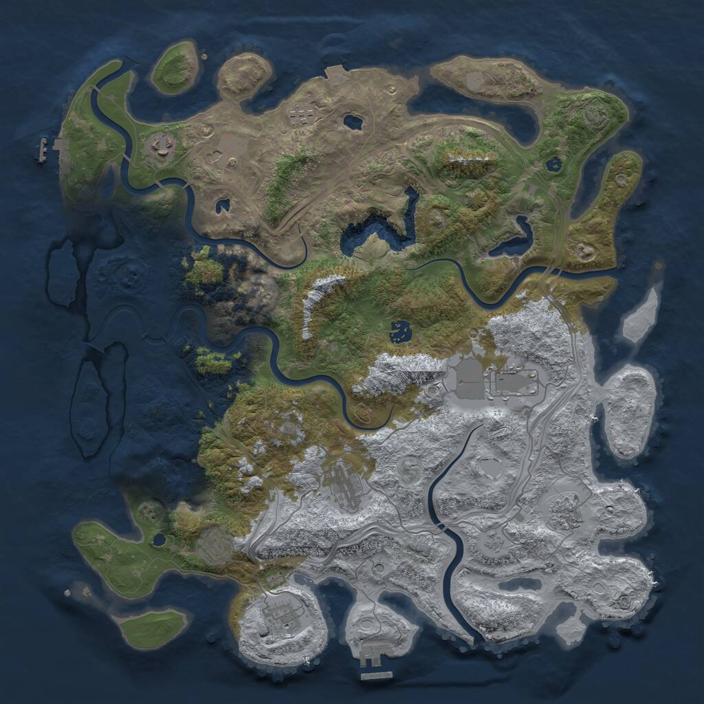 Rust Map: Procedural Map, Size: 4500, Seed: 489657, 15 Monuments
