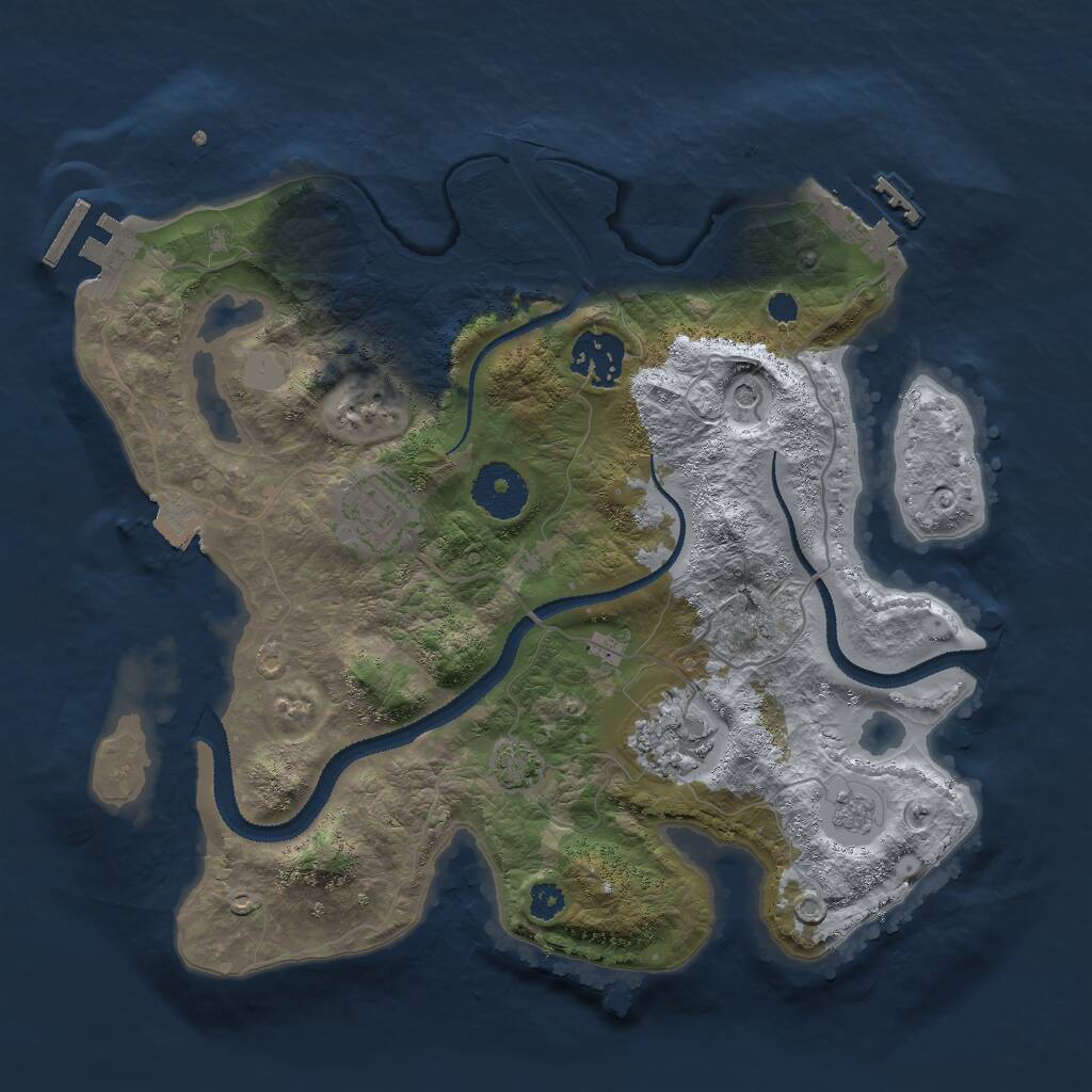 Rust Map: Procedural Map, Size: 3000, Seed: 15419614, 9 Monuments