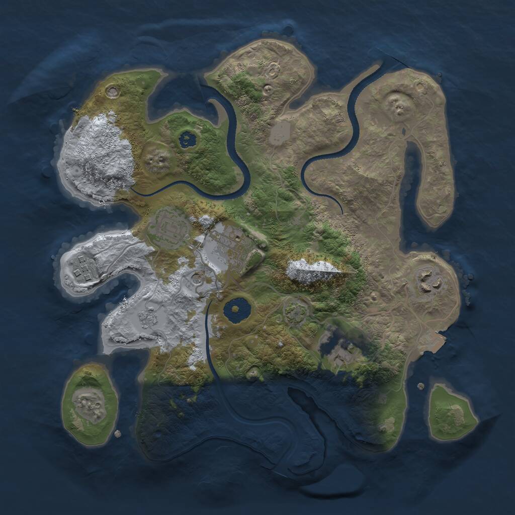 Rust Map: Procedural Map, Size: 3000, Seed: 612377, 9 Monuments