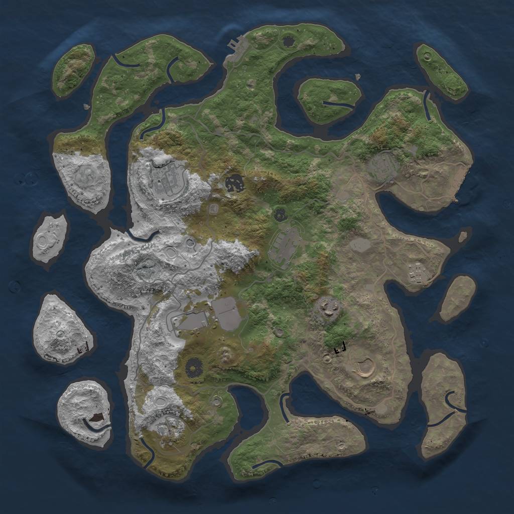 Rust Map: Procedural Map, Size: 4000, Seed: 1749871509, 17 Monuments