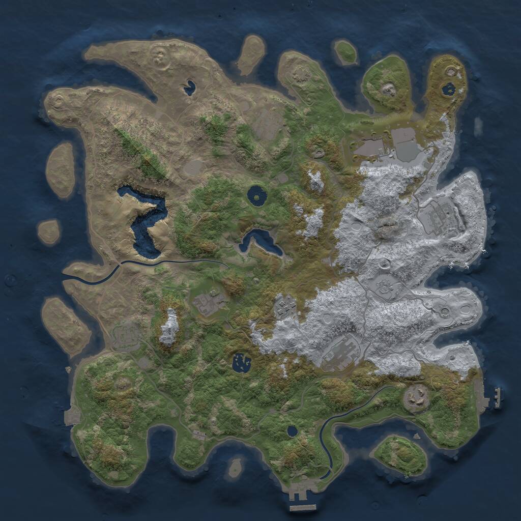 Rust Map: Procedural Map, Size: 4000, Seed: 1896181096, 15 Monuments