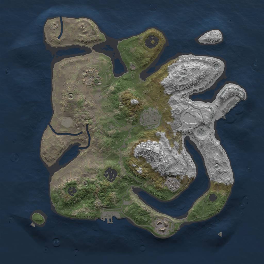 Rust Map: Procedural Map, Size: 3000, Seed: 881337, 13 Monuments