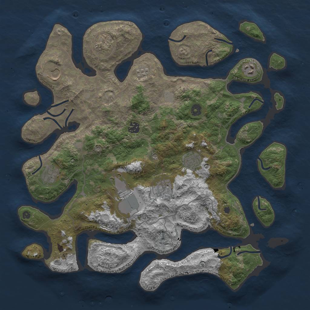 Rust Map: Procedural Map, Size: 4000, Seed: 830955, 15 Monuments