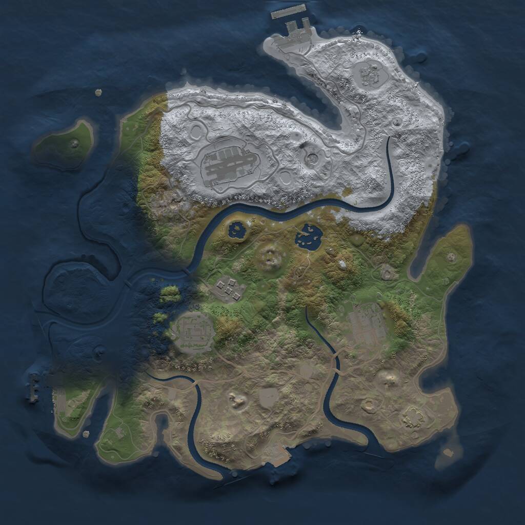 Rust Map: Procedural Map, Size: 3000, Seed: 441499, 11 Monuments