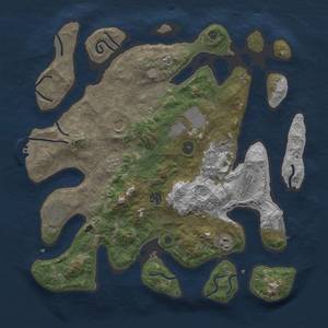 Thumbnail Rust Map: Procedural Map, Size: 4000, Seed: 45162, 15 Monuments