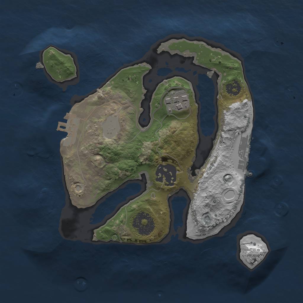 Rust Map: Procedural Map, Size: 2041, Seed: 13843, 9 Monuments