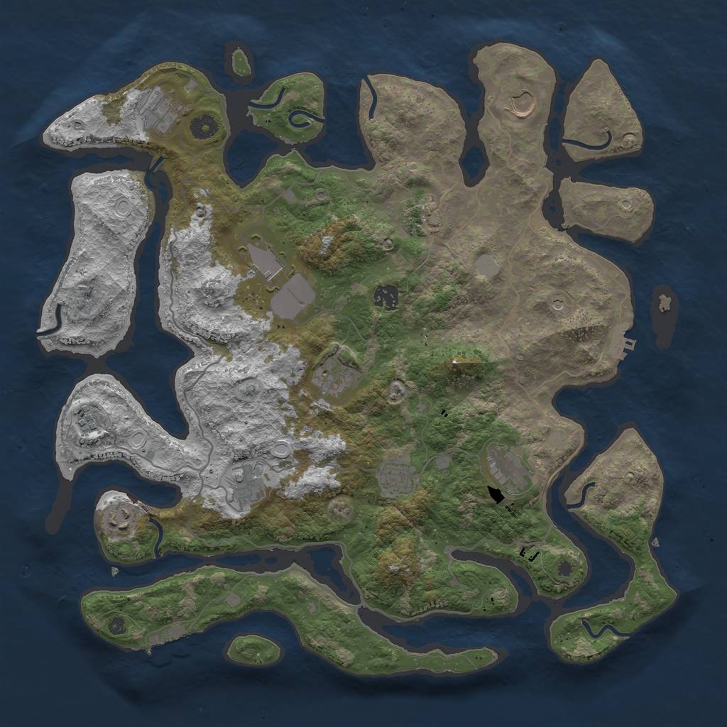 Rust Map: Procedural Map, Size: 4200, Seed: 265197315, 19 Monuments