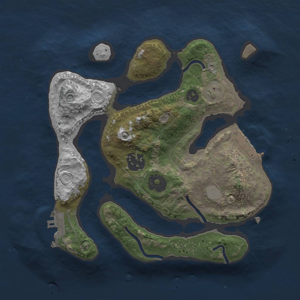 Rust Map: Procedural Map, Size: 2419, Seed: 2542, 8 Monuments