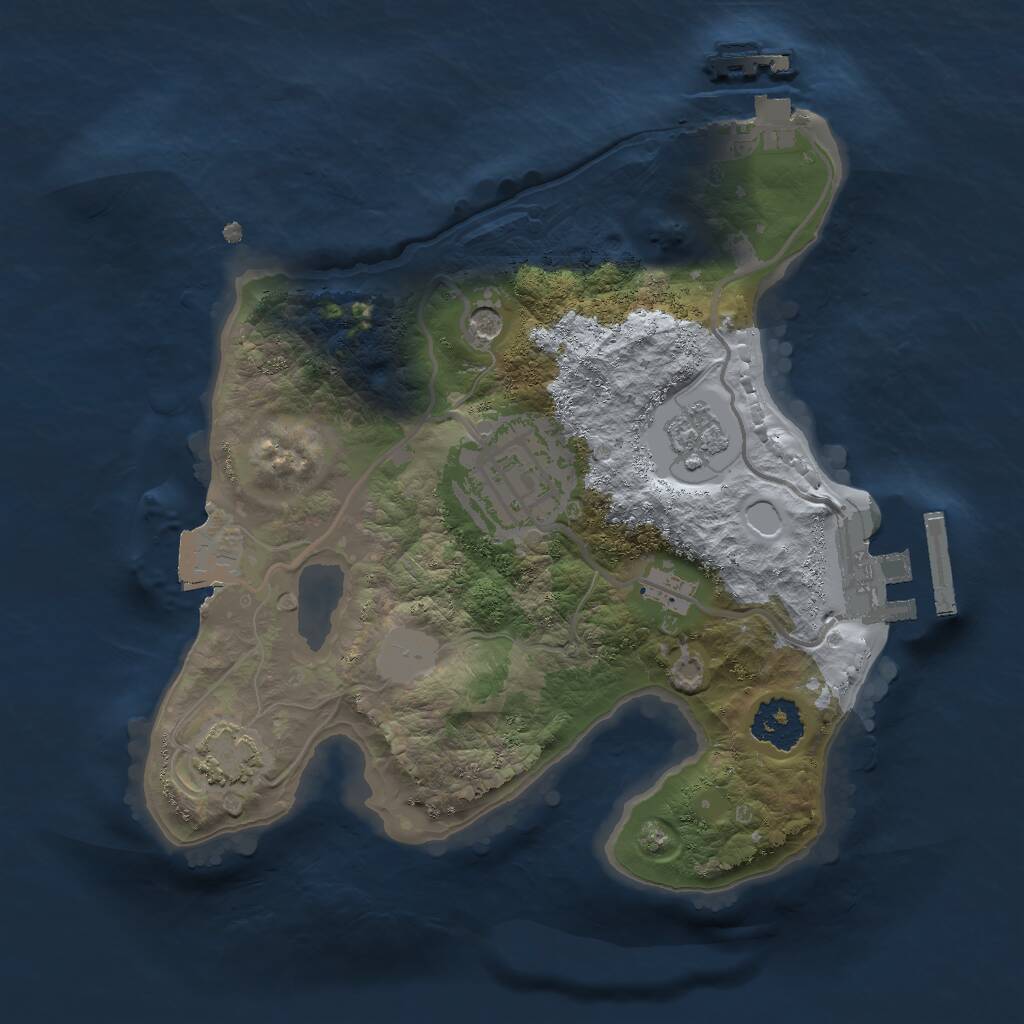 Rust Map: Procedural Map, Size: 2000, Seed: 1088103856, 7 Monuments