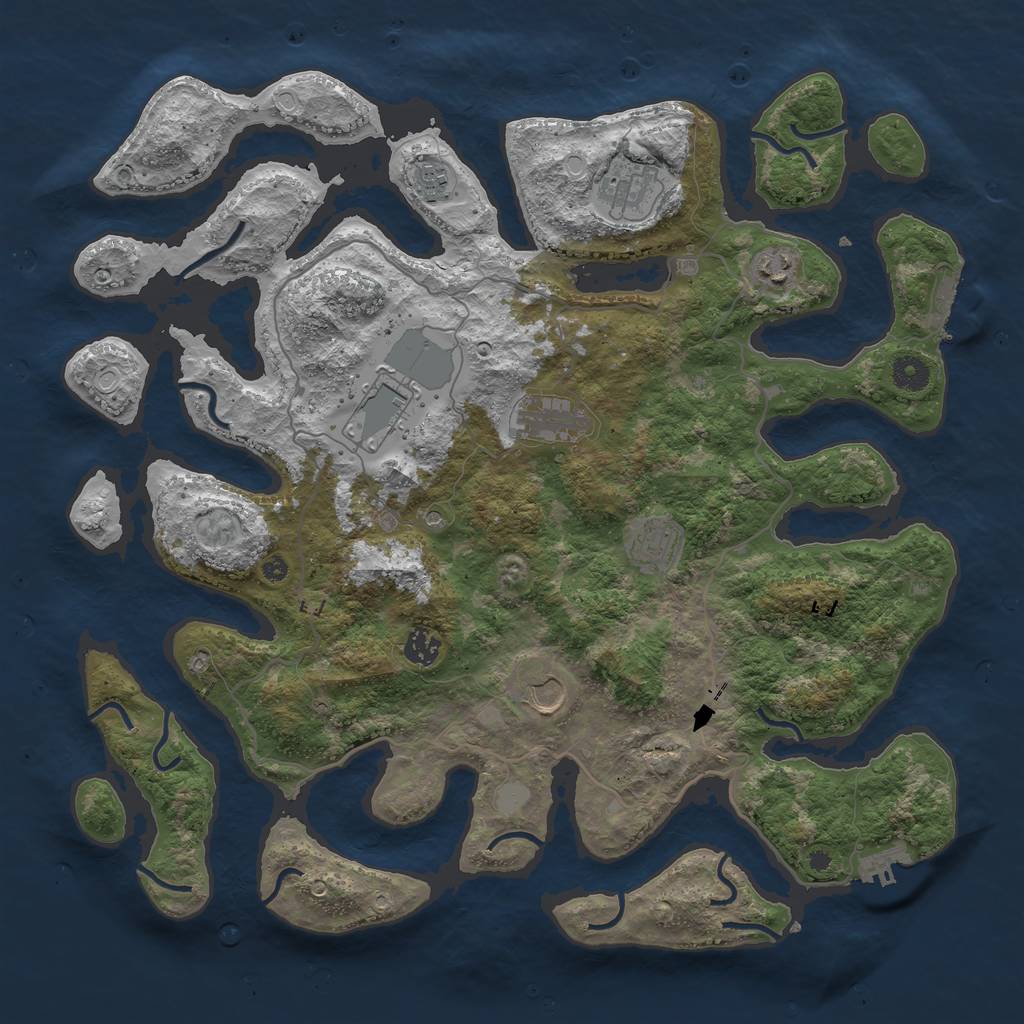 Rust Map: Procedural Map, Size: 4200, Seed: 2122021, 16 Monuments