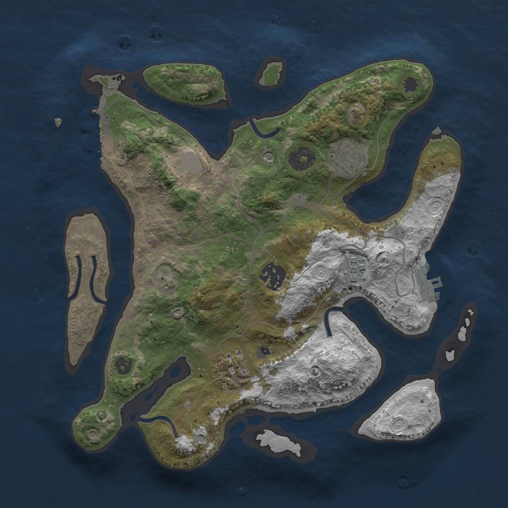 Rust Map: Procedural Map, Size: 3000, Seed: 1875529953, 12 Monuments
