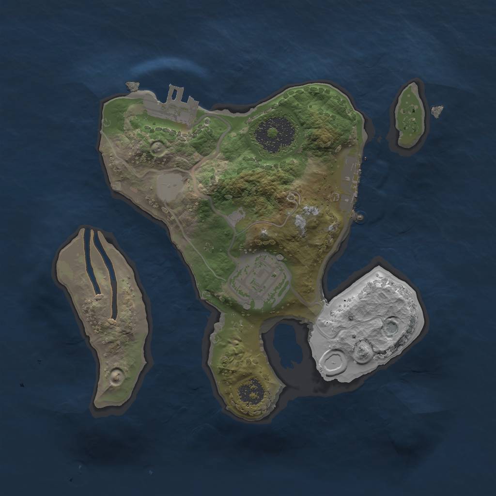 Rust Map: Procedural Map, Size: 2000, Seed: 342631825, 8 Monuments