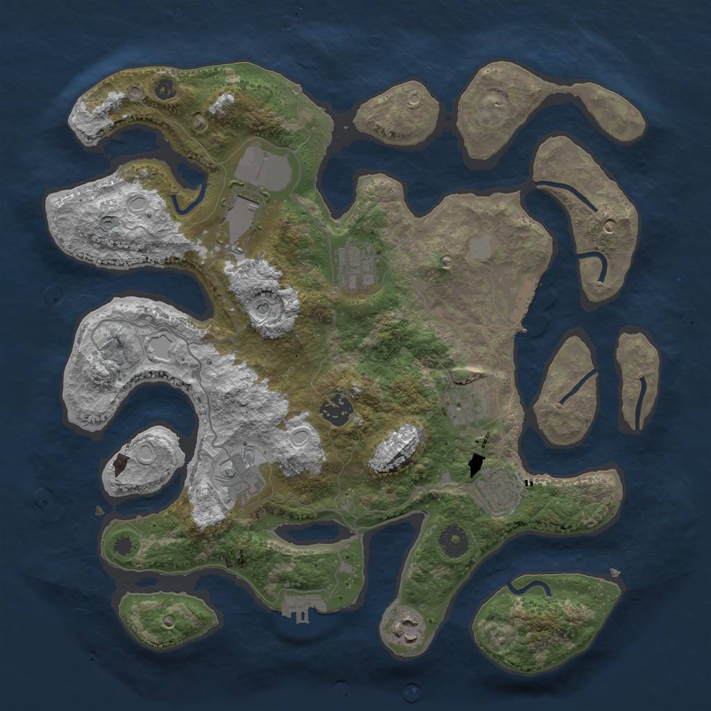 Rust Map: Procedural Map, Size: 3500, Seed: 906458371, 15 Monuments