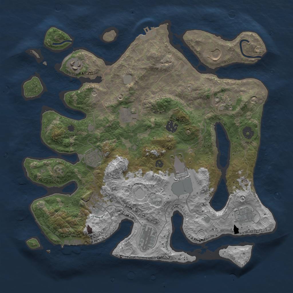 Rust Map: Procedural Map, Size: 3700, Seed: 1726123886, 18 Monuments