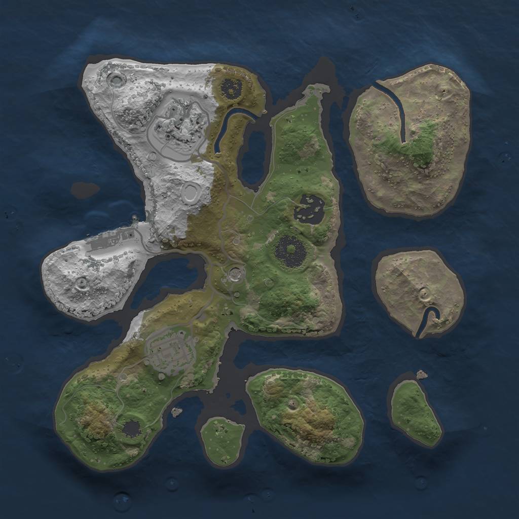 Rust Map: Procedural Map, Size: 2500, Seed: 8008, 10 Monuments