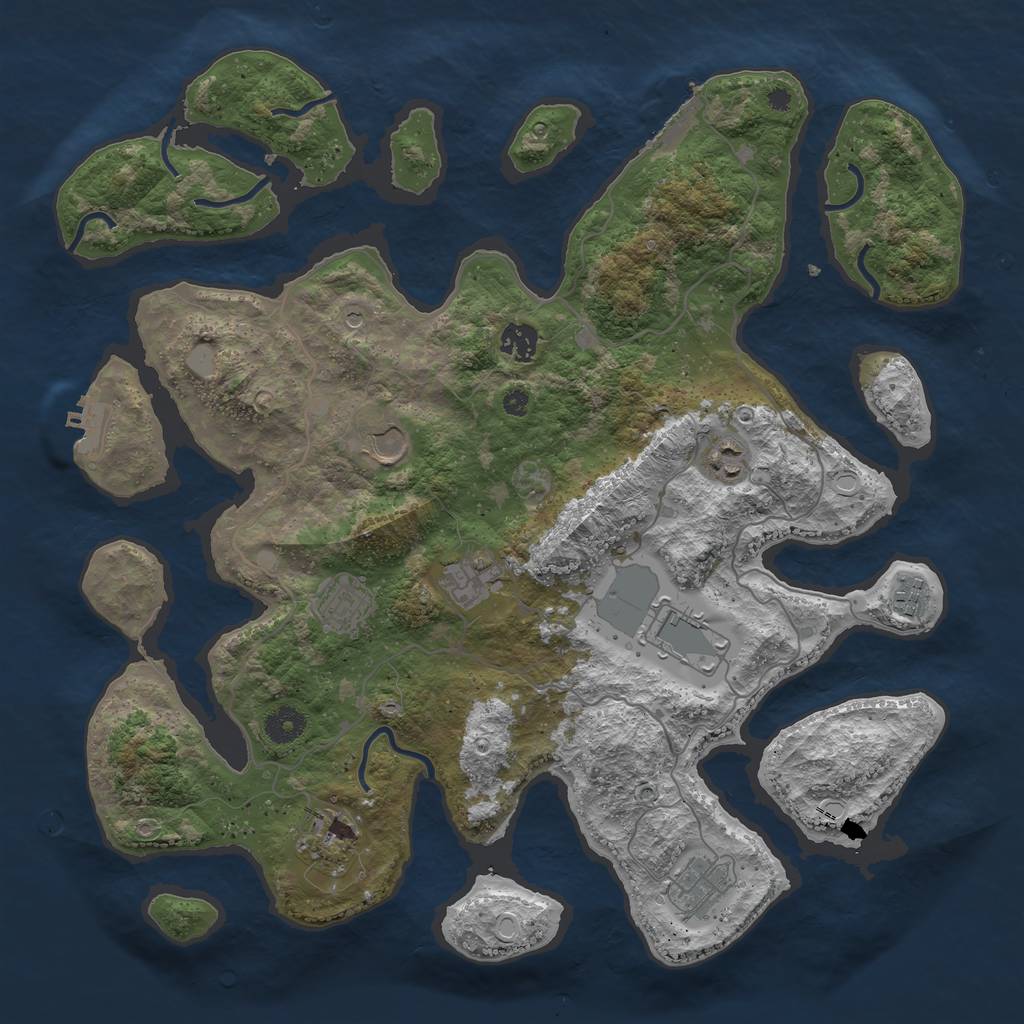 Rust Map: Procedural Map, Size: 4000, Seed: 1968382000, 17 Monuments