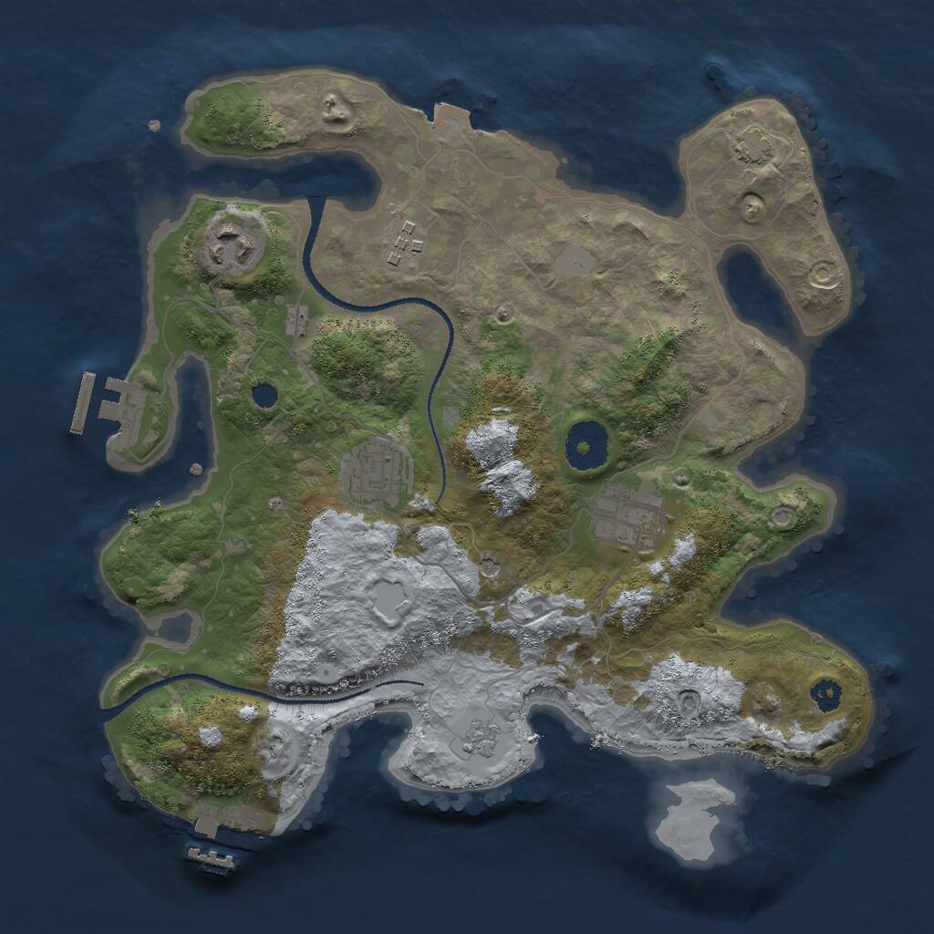 Rust Map: Procedural Map, Size: 3000, Seed: 1012943504, 10 Monuments