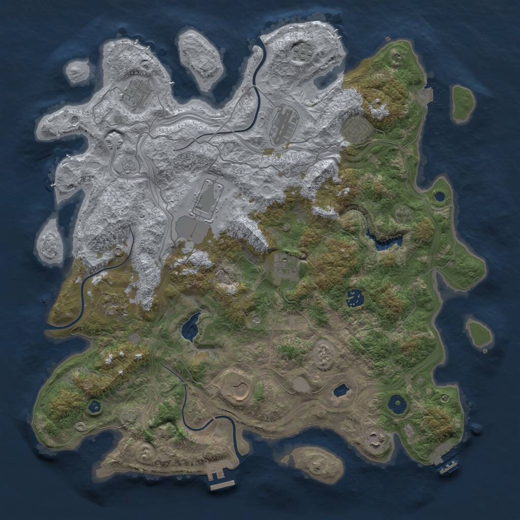 Rust Map: Procedural Map, Size: 4250, Seed: 3051985, 16 Monuments