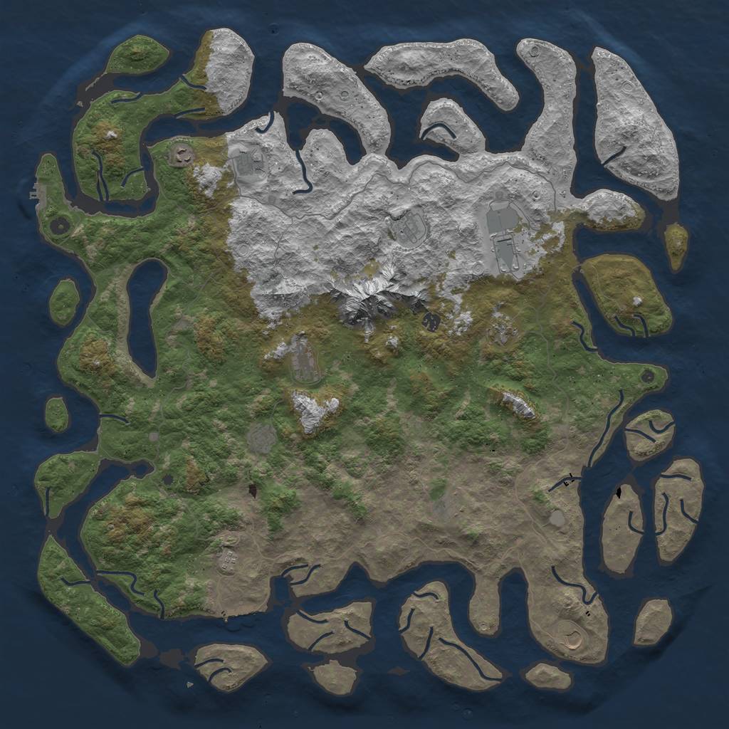 Rust Map: Procedural Map, Size: 6000, Seed: 8572309, 19 Monuments