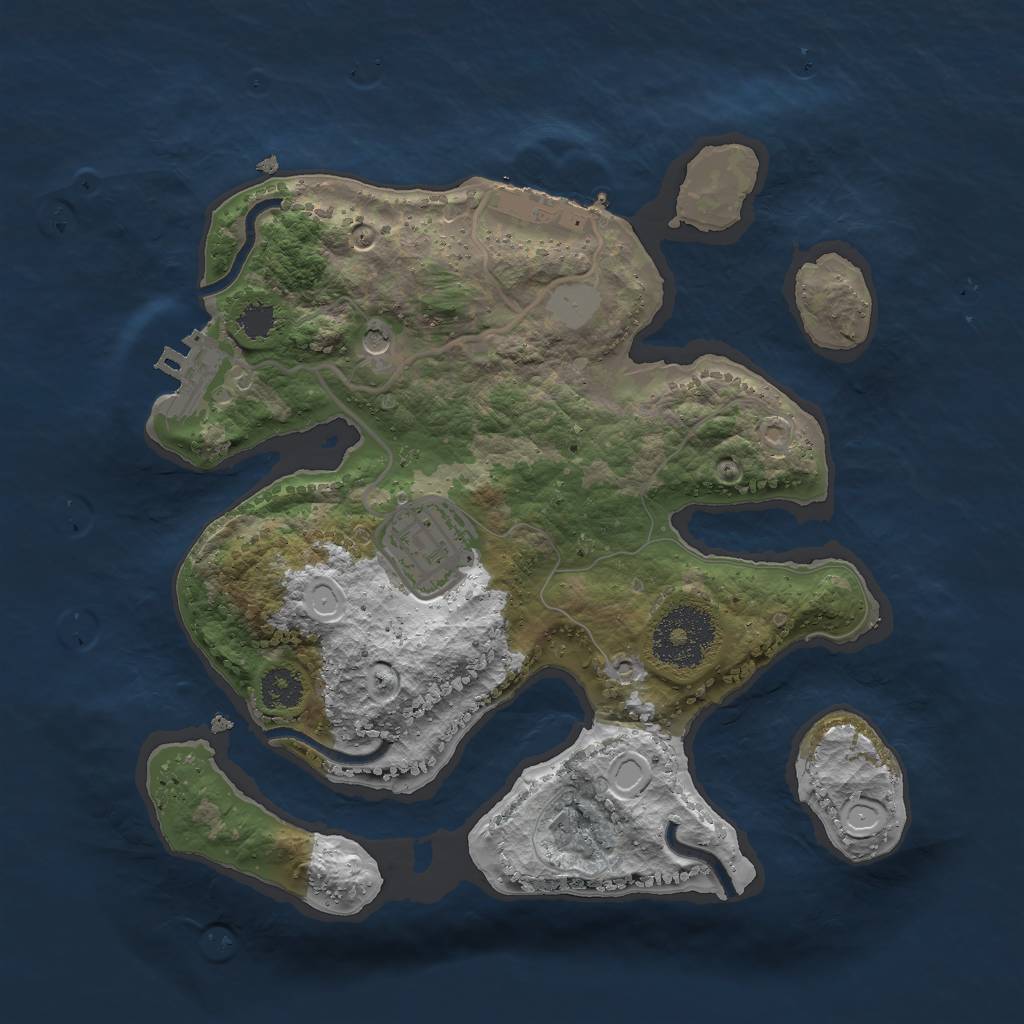 Rust Map: Procedural Map, Size: 2500, Seed: 1118996241, 9 Monuments