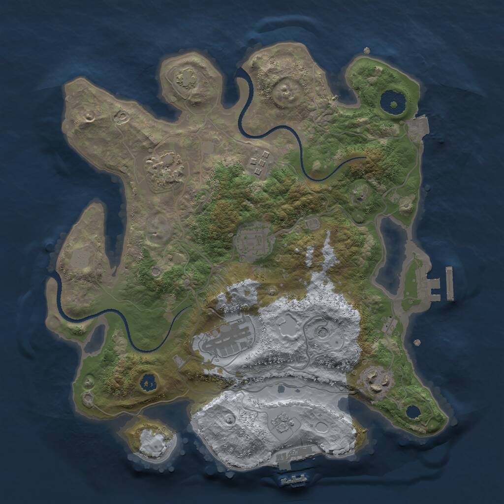 Rust Map: Procedural Map, Size: 3000, Seed: 59798, 11 Monuments