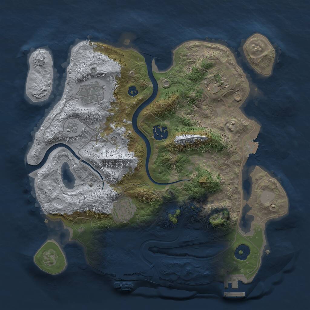 Rust Map: Procedural Map, Size: 3000, Seed: 1570186473, 10 Monuments