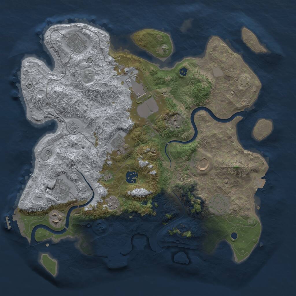 Rust Map: Procedural Map, Size: 3600, Seed: 2557767, 15 Monuments