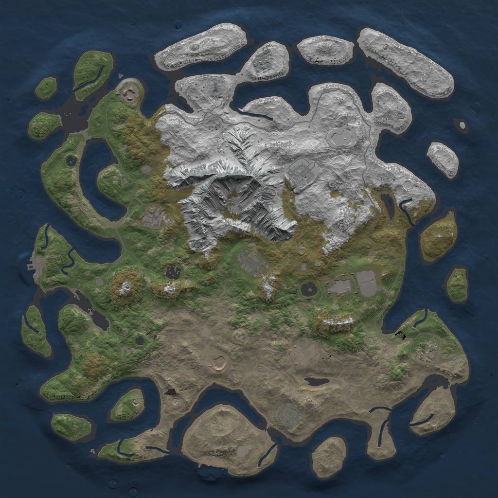 Rust Map: Procedural Map, Size: 5000, Seed: 168211129, 19 Monuments