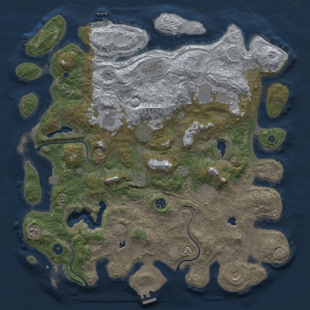 Rust Map: Procedural Map, Size: 4500, Seed: 683937754, 16 Monuments