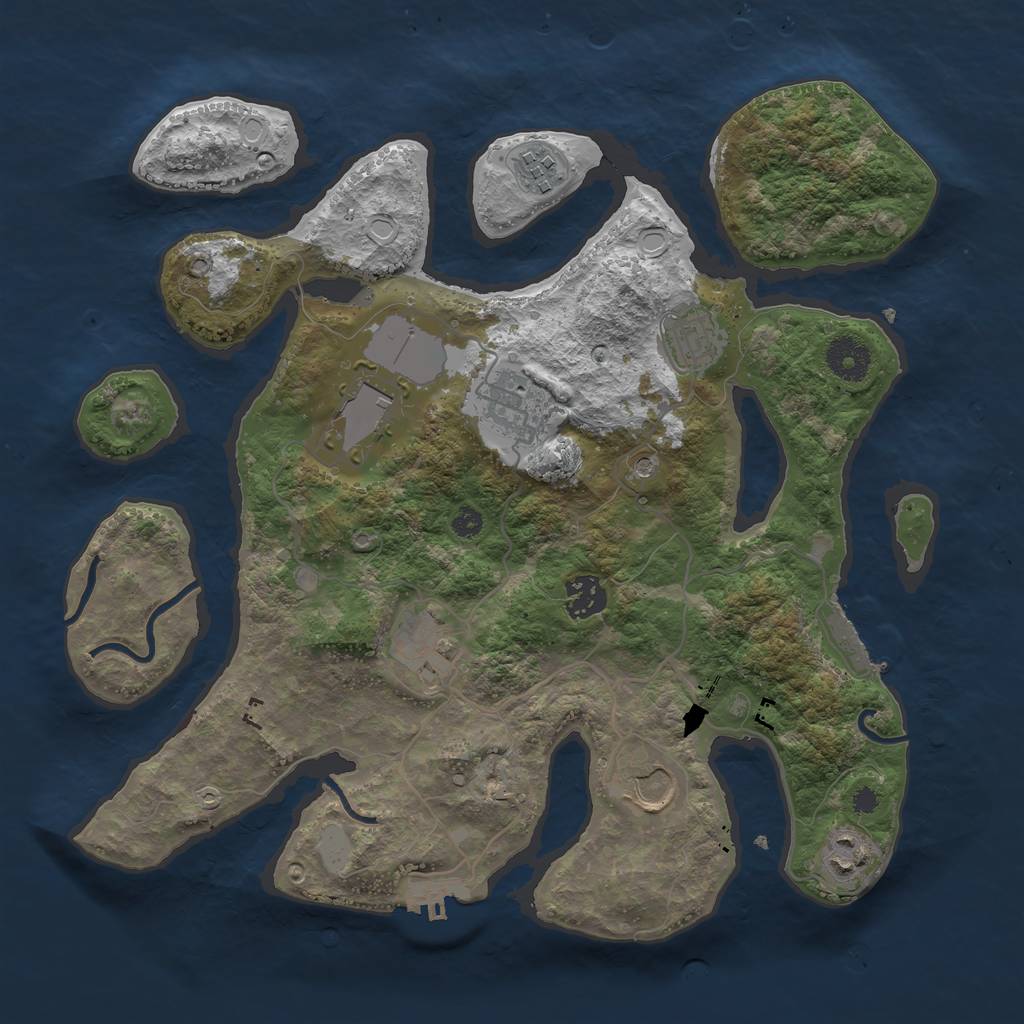 Rust Map: Procedural Map, Size: 3500, Seed: 202112023, 16 Monuments