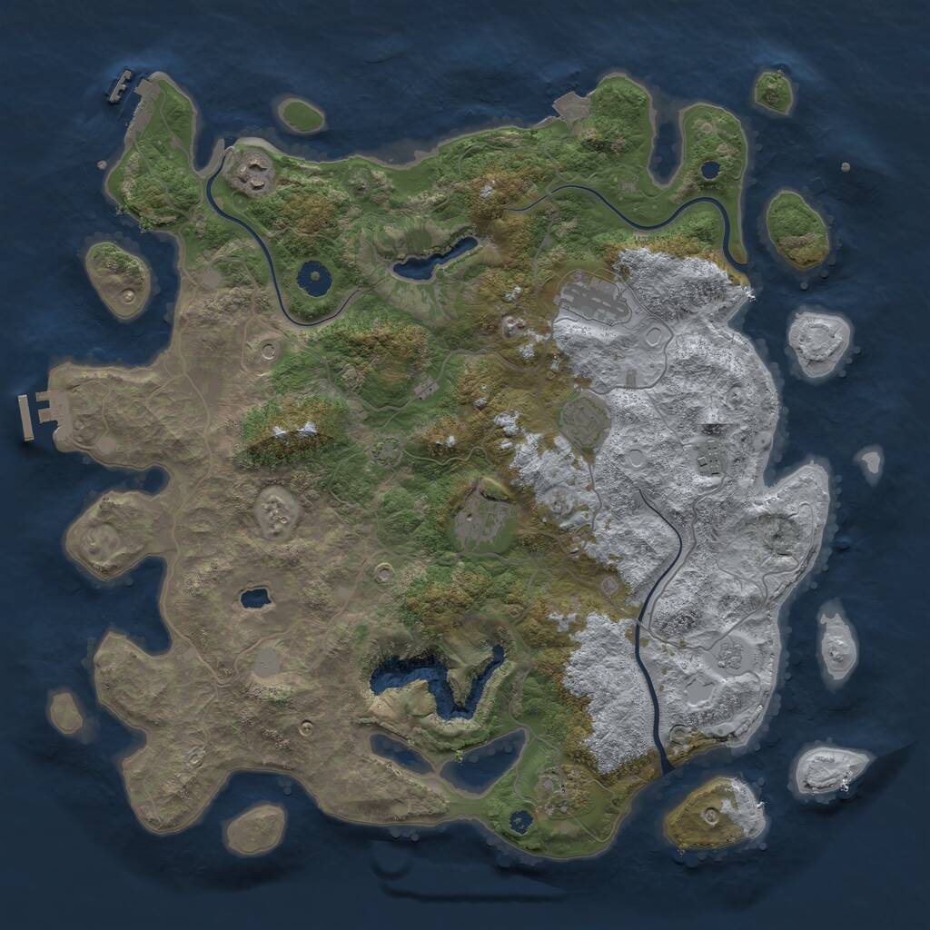 Rust Map: Procedural Map, Size: 4100, Seed: 201509217, 12 Monuments