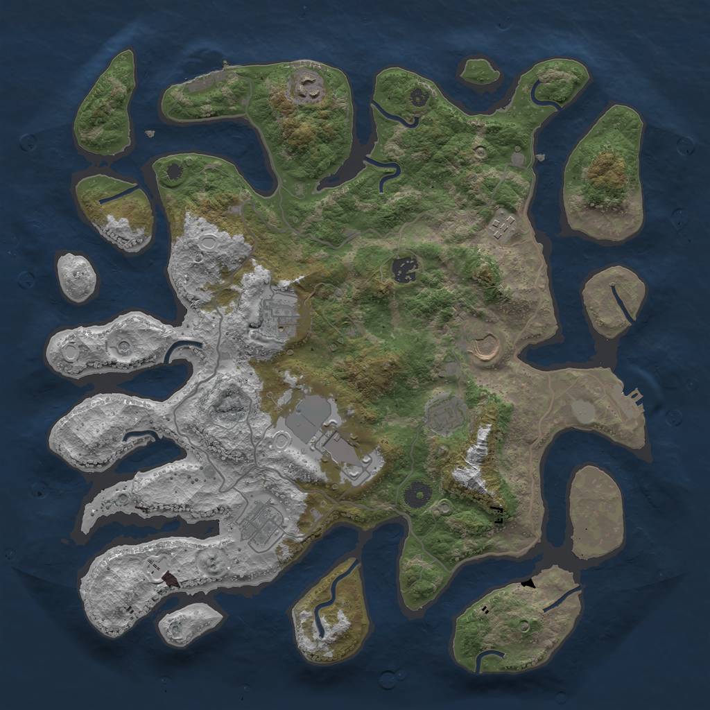 Rust Map: Procedural Map, Size: 4000, Seed: 450657535, 16 Monuments
