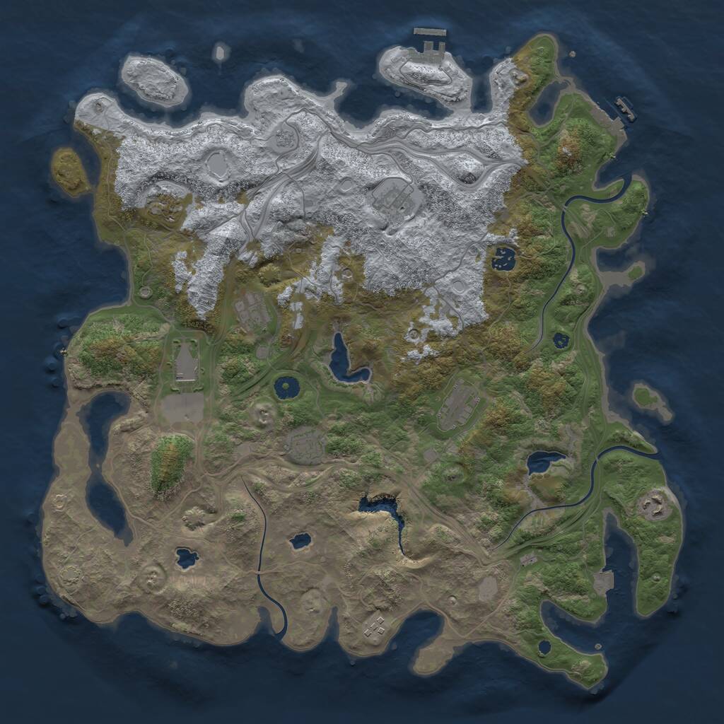 Rust Map: Procedural Map, Size: 4500, Seed: 68268995, 15 Monuments