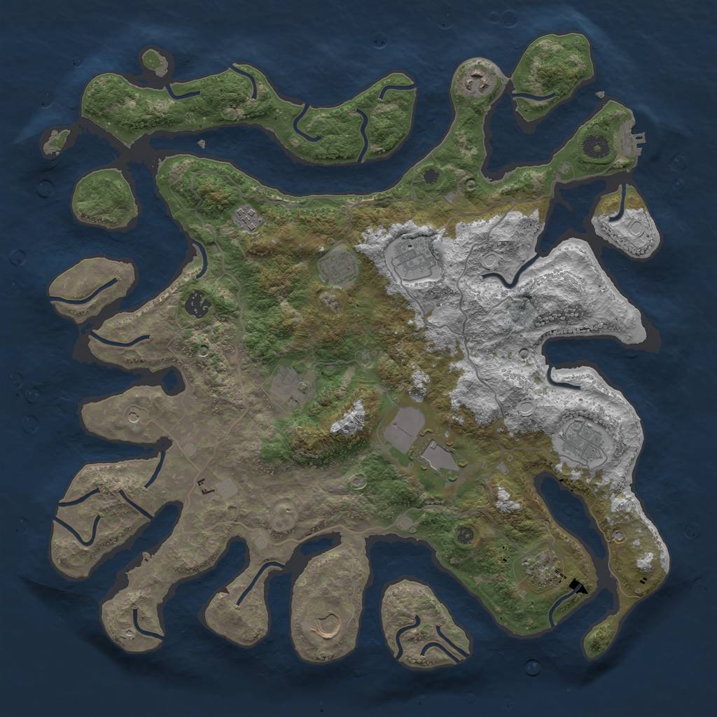Rust Map: Procedural Map, Size: 4250, Seed: 21826, 17 Monuments
