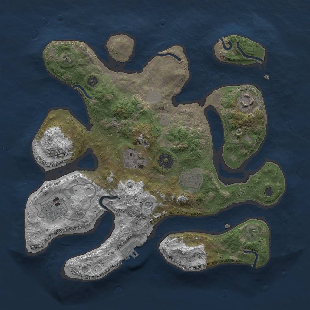 Rust Map: Procedural Map, Size: 3000, Seed: 919451149, 11 Monuments